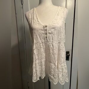 American Eagle Outfitters White Lace Blouse